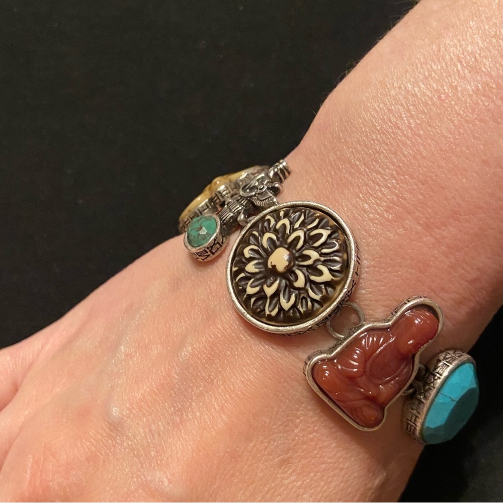 Chunky silver totem bracelet